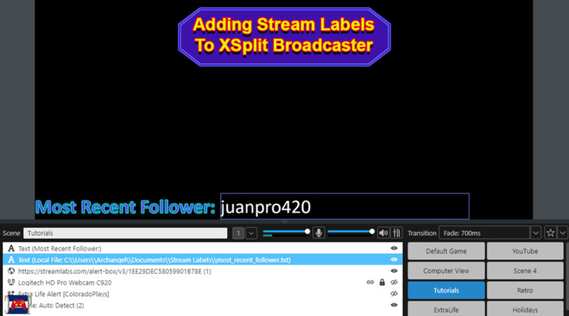 Adding Streamlabs Stream Labels to XSplit Broadcaster