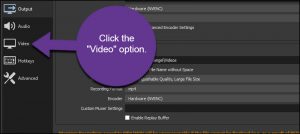 OBS Video Option