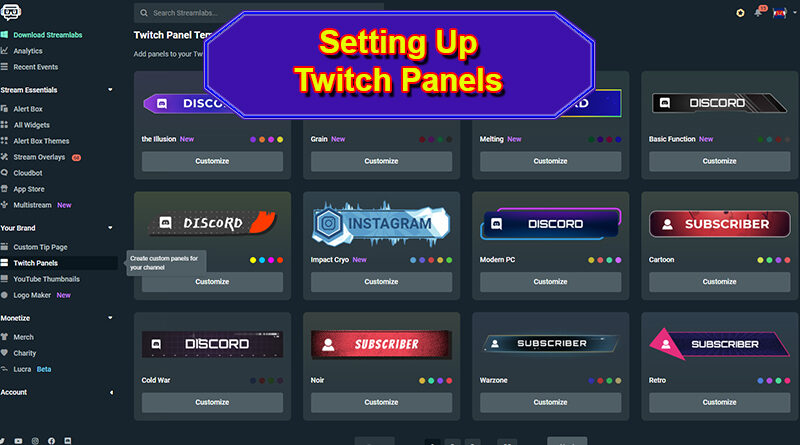 Streamlabs Prime Twitch Panels